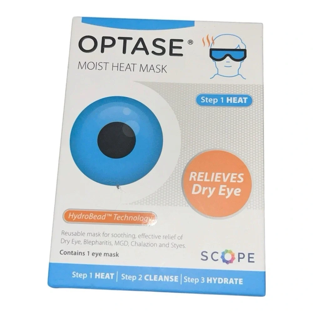 Optase Moist Heat Mask – Heated Eye Mask for Dry Eyes With HydroBead Technology